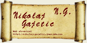 Nikolaj Gajetić vizit kartica